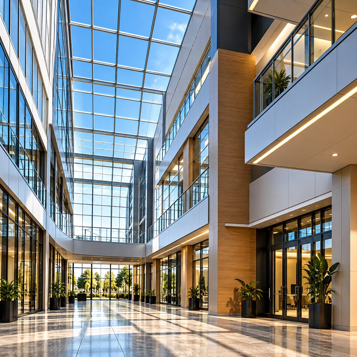 Modern commercial office atrium